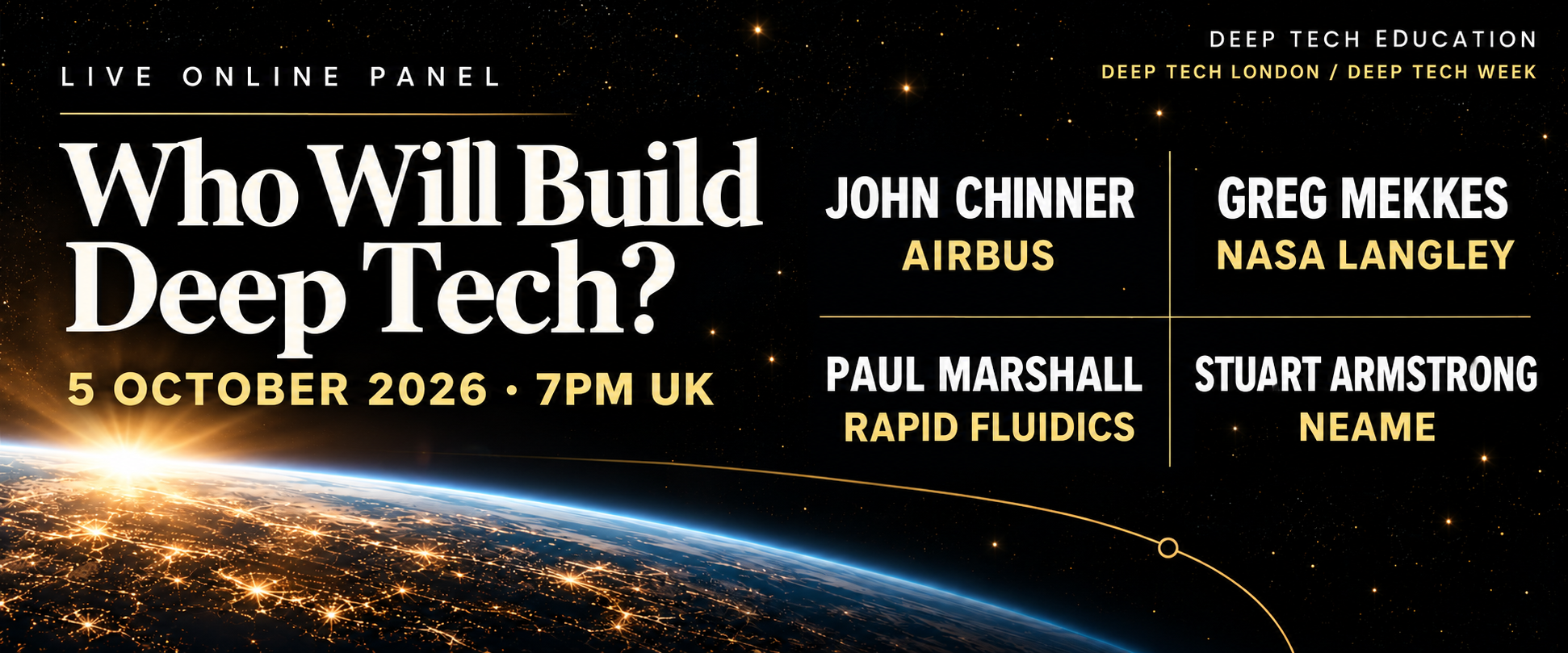 Who Will Build Deep Tech live online panel, 5 October 2026